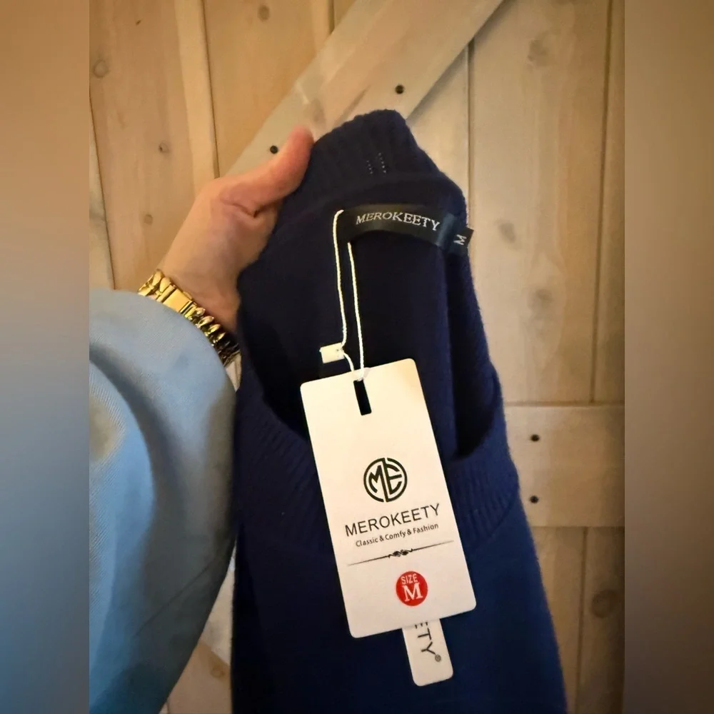 NWT Merokeety Crewneck Crop Sweater - Picture 5 of 11